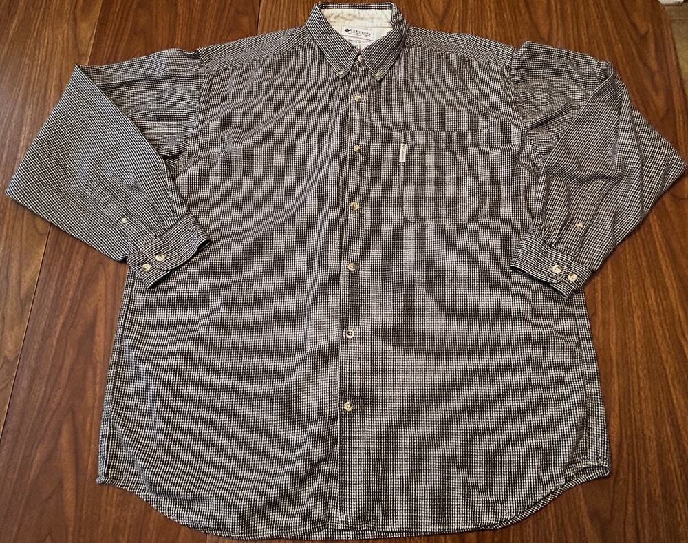 Columbia Sportswear Vintage Flannel Houndstooth Button-Down Shirt - Men’s 2XL